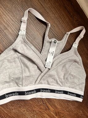 Bravado Soft Cotton Nursing Bralette in Light Gray